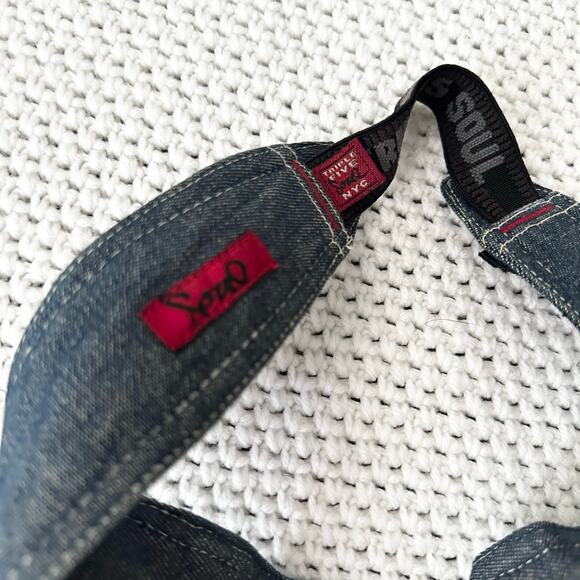 Triple Five Soul 555 T5S Denim Y2K Stretch Band Visor One Size Unisex Red Trim - Picture 7 of 8